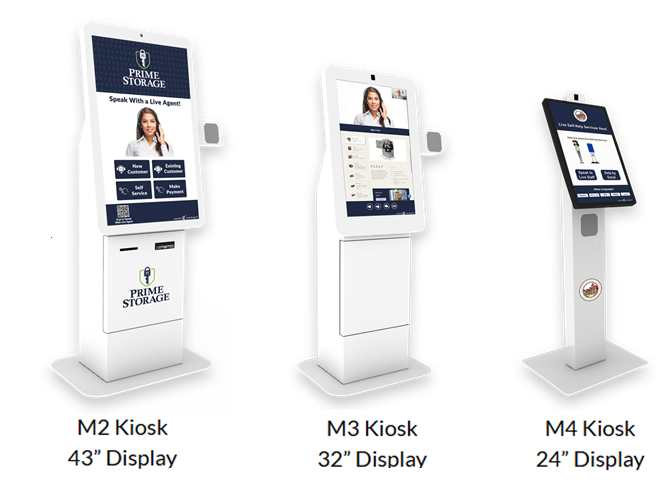 Kiosk Lineup Over White Background Freestanding Kiosk Lineup with White Background