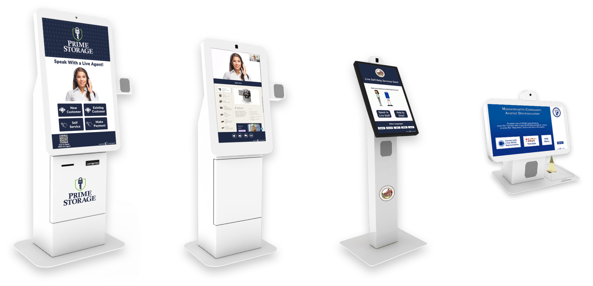 Virtual Service Kiosk Lineup Kiosk Lineup with Freestanding and Countertop Models